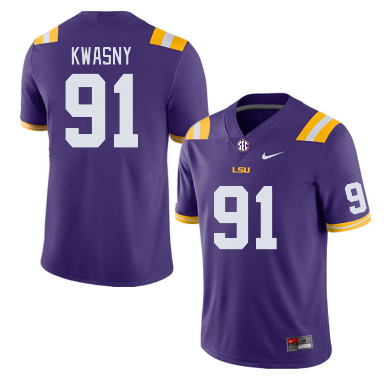 Men #91 JC Kwasny LSU Tigers College Football Jerseys Stitched-Purple